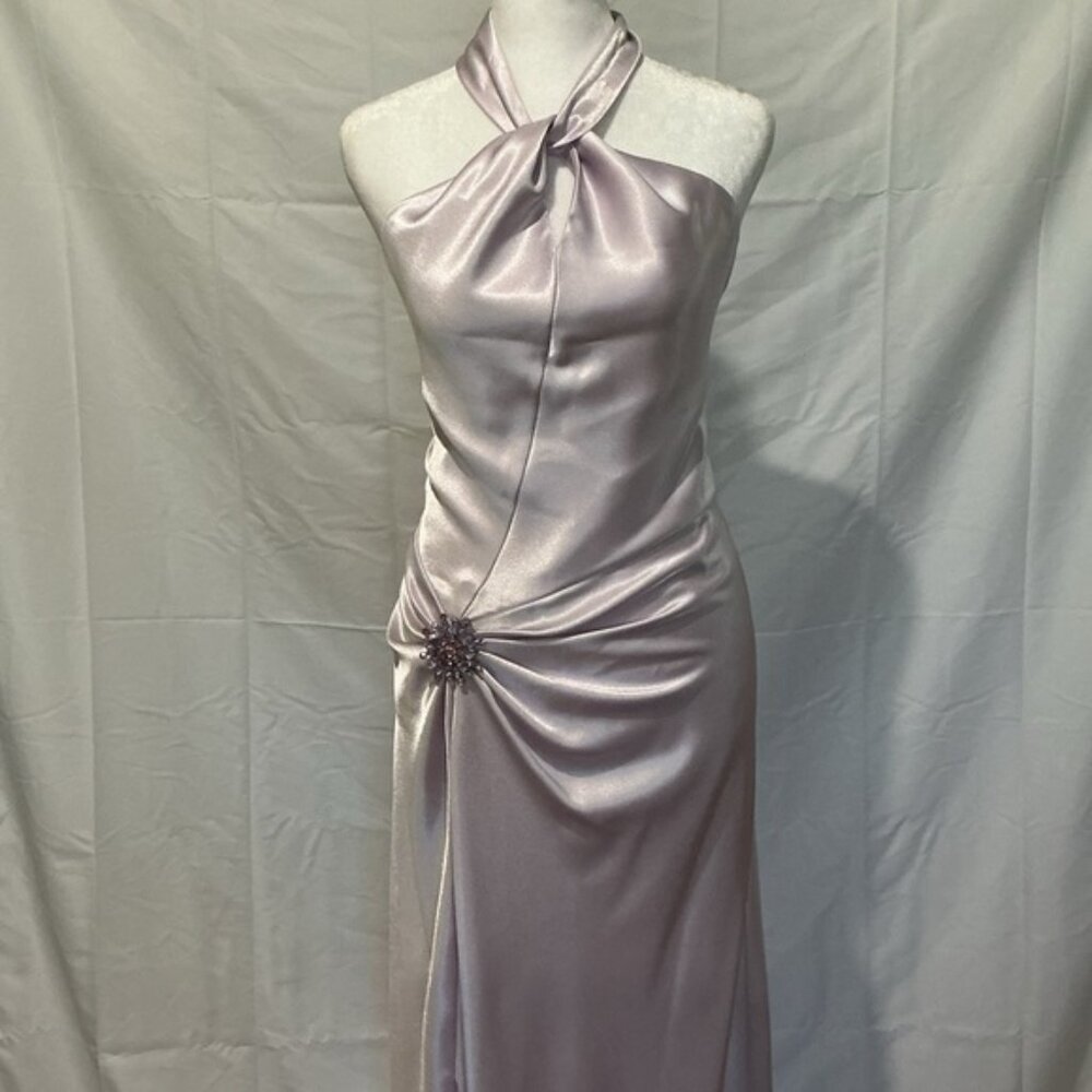 Aspeed Strapless Satin Dress in Light Purple